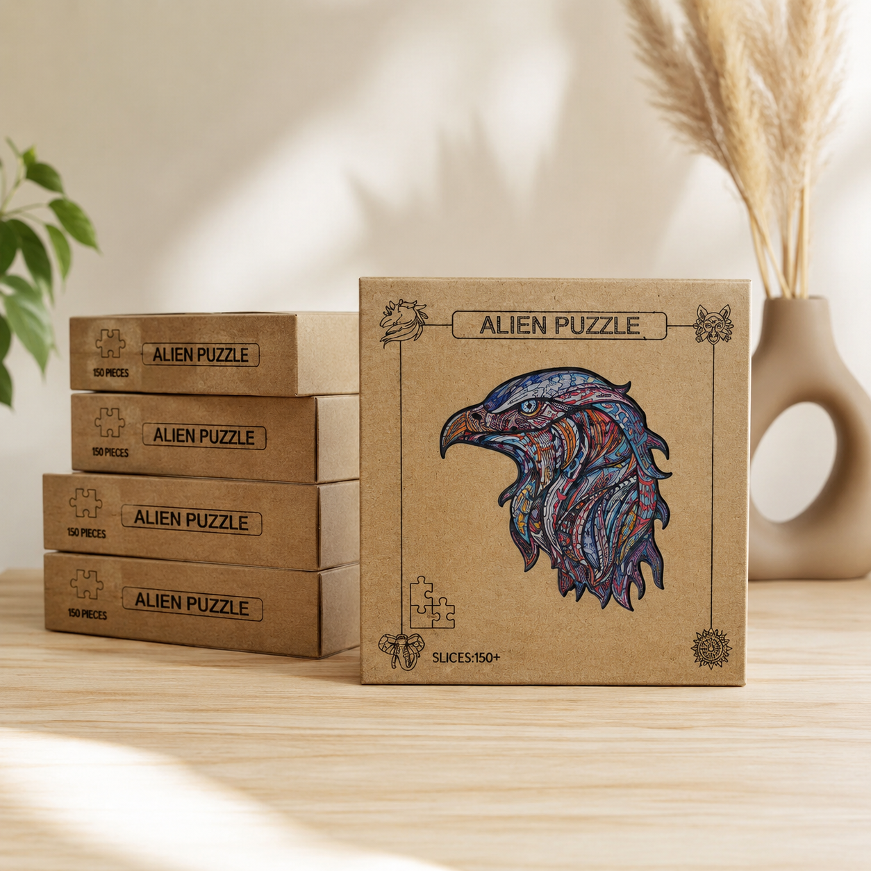 Rompecabezas de Madera Cabeza de Águila – Puzzle de 150 Piezas para Adultos y Jóvenes