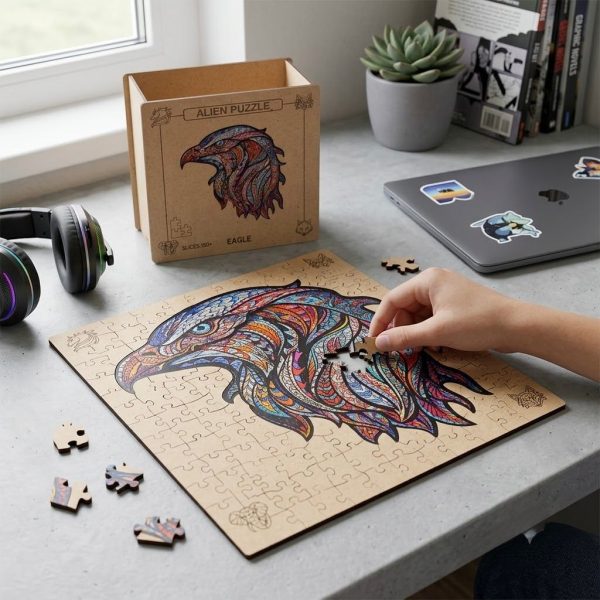 PAM-001_2.jpg Rompecabezas de Madera Cabeza de Águila – Puzzle de 150 Piezas para Adultos y Jóvenes