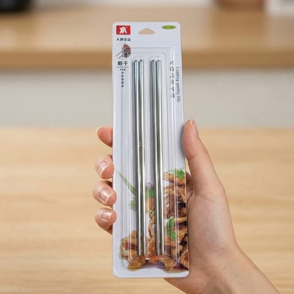 Palitos Chinos de Metal Set de 2 | Reutilizables y Elegantes