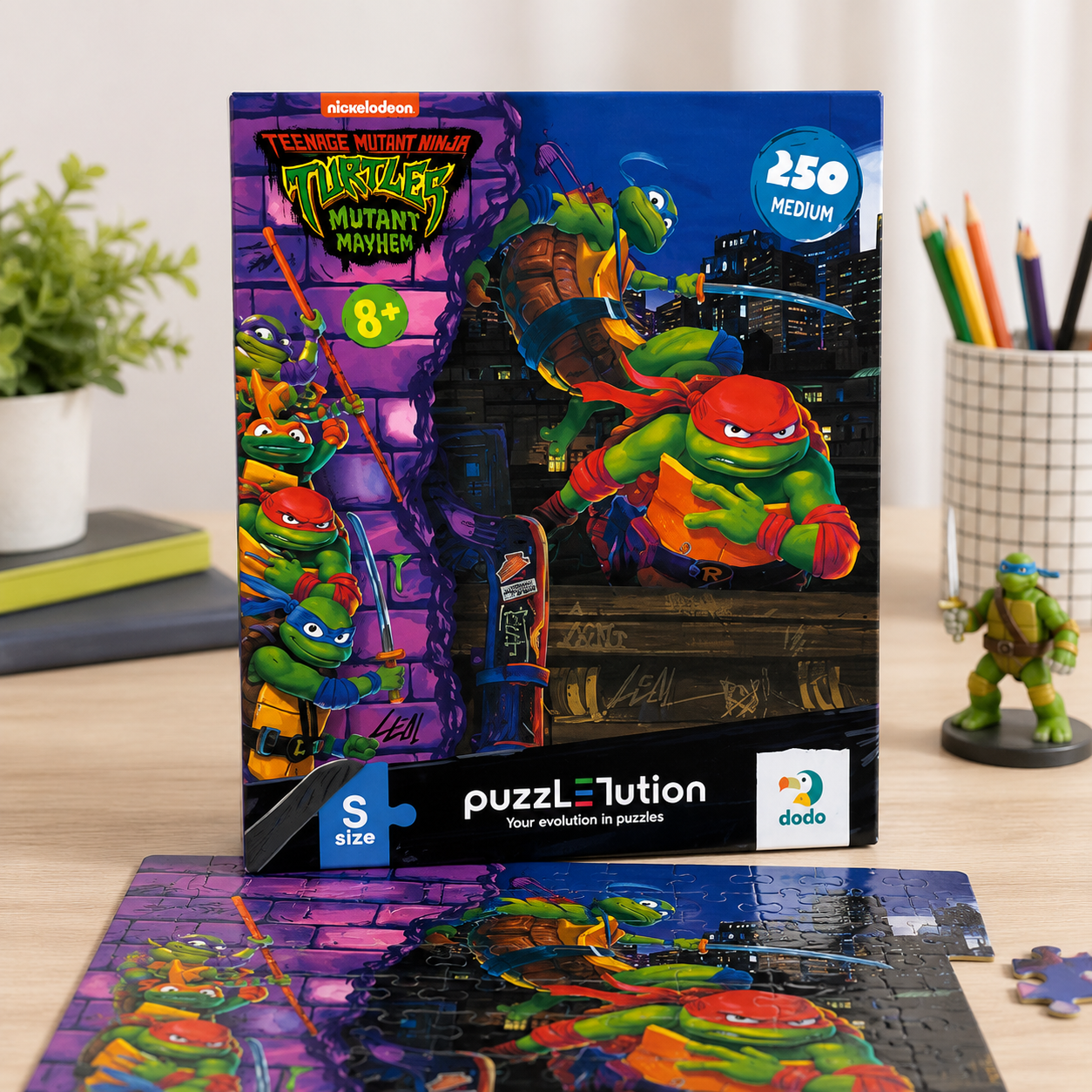 Puzzle Infantil de las Tortugas Ninja – 250 Piezas Nivel Medio (Talla S 23 × 32 cm)