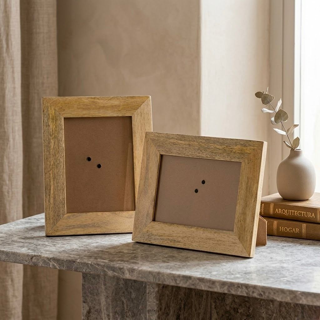 PMC-004_1.jpg Cuadro de fotos de madera liso 31x25 cm color claro | Marco decorativo moderno para fotos