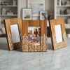 PMF-001_2.jpg Portaretratos de madera pintado en blanco con flores finas | Marco decorativo elegante