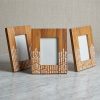 PMF-001_3.jpg Portaretratos de madera pintado en blanco con flores finas | Marco decorativo elegante