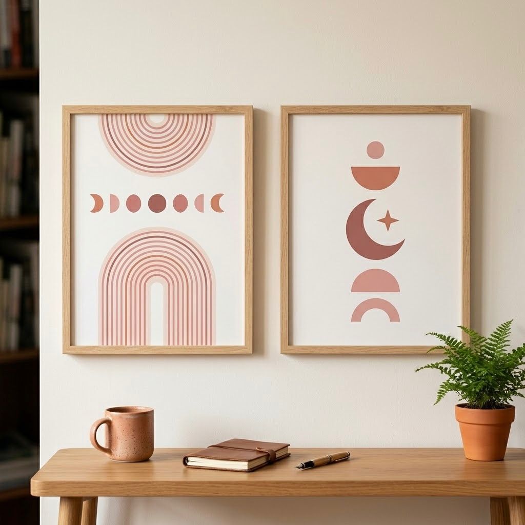 PMM-001_1.jpg Decorative Wall Art with Woman Silhouette, Rainbow, Hand and Eyes