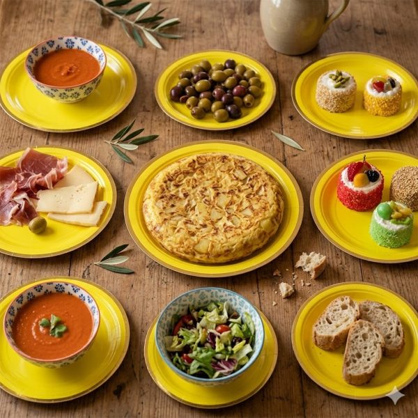 Platos de Papel Amarillos 20,5 cm | Pack de 8 Unidades