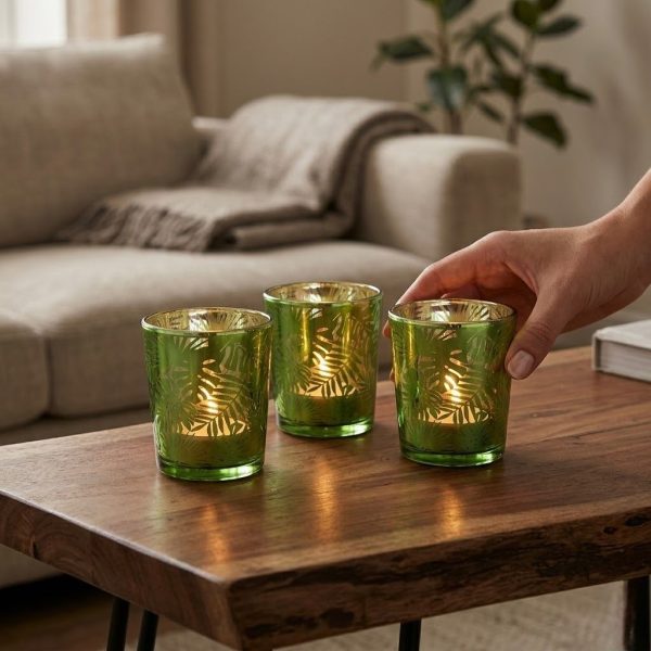 PV-001_2.jpg Small Green Glass Candle Holder
