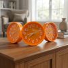 Reloj de pie pequeño redondo color naranja