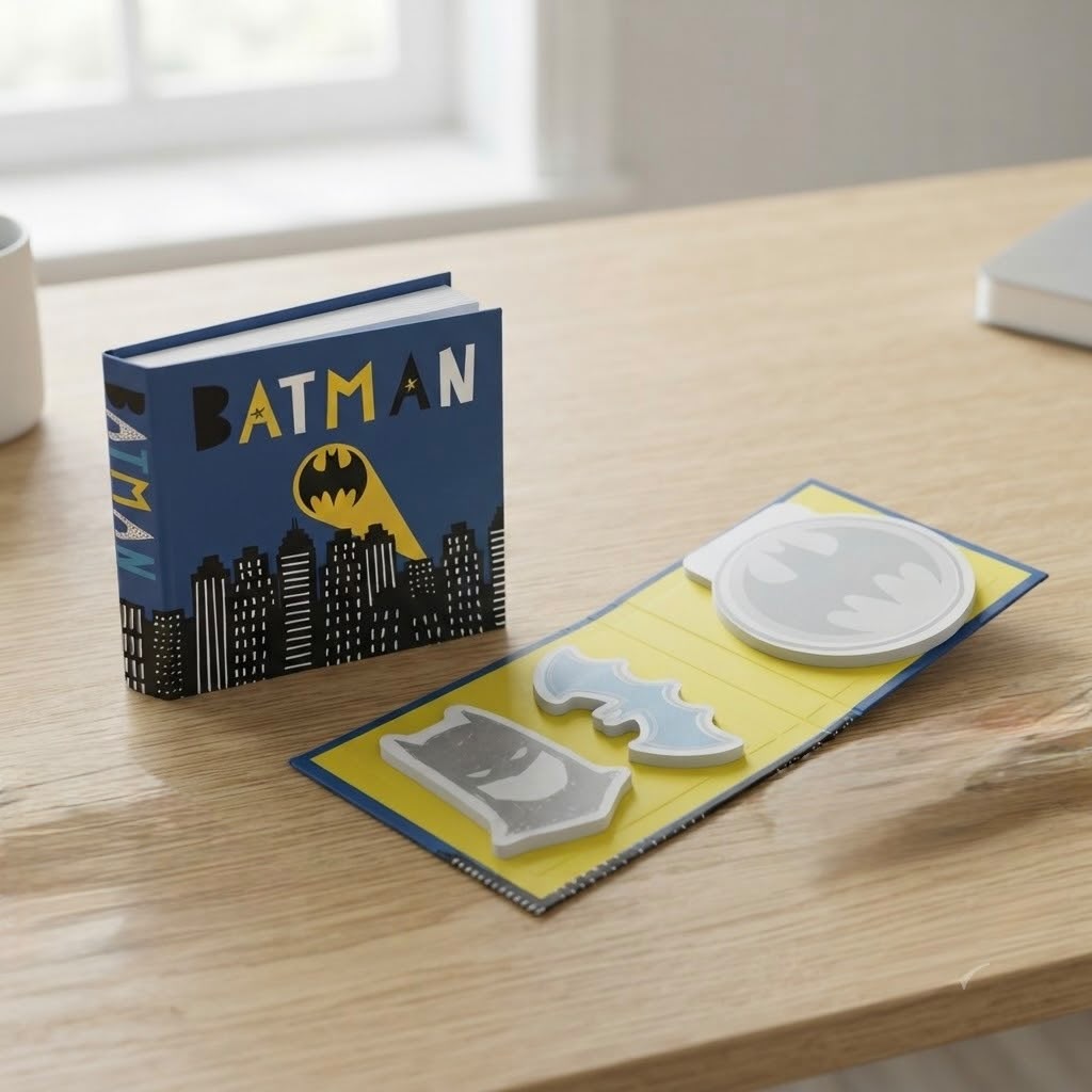 SBNPIB-001_1.JPG Set de Bloc de Notas BATMAN Estilo Post-It con 3 Diseños – Notas Adhesivas y Marcadores de Página