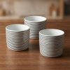 White Handleless Mug with Black Stripes