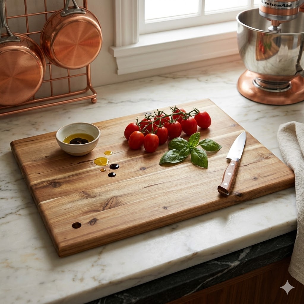 Tabla de cortar de madera rectangular lisa para cocina