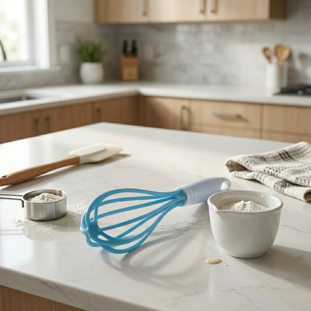 Silicone Hand Whisk with White Handle | Available in Blue or Pink