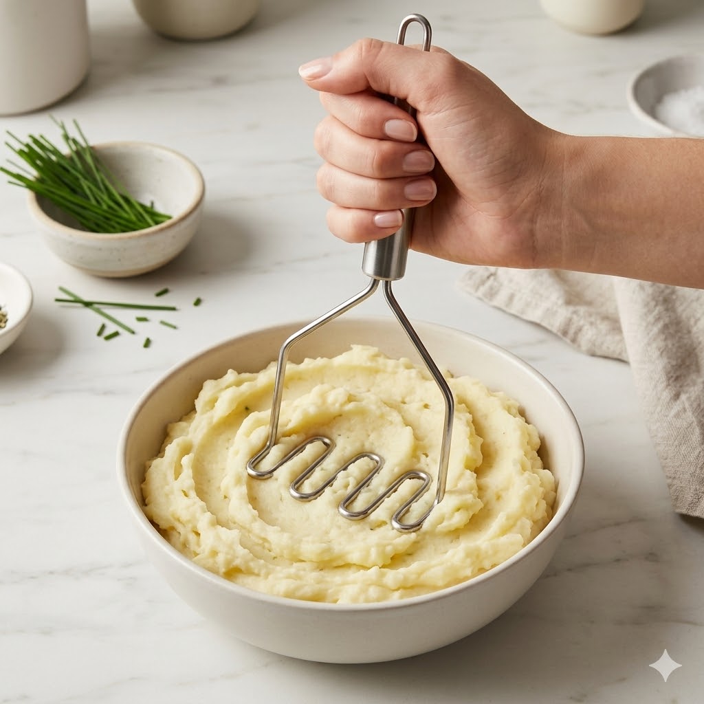 Pisa Papas Metálico con Mango de Metal | Resistente y Duradero