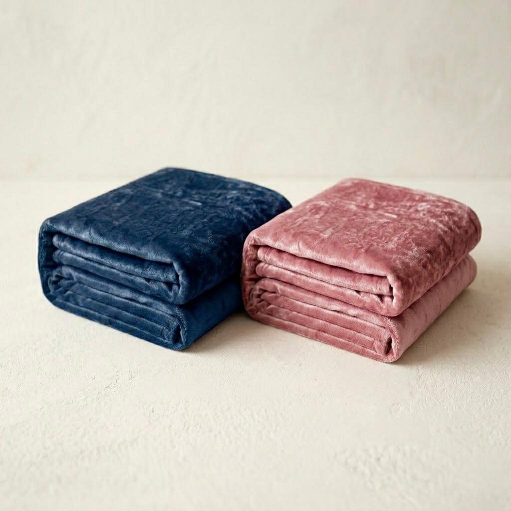 Pink or Blue Fleece Blankets 125x150 | Softness and Warmth for Small Beds