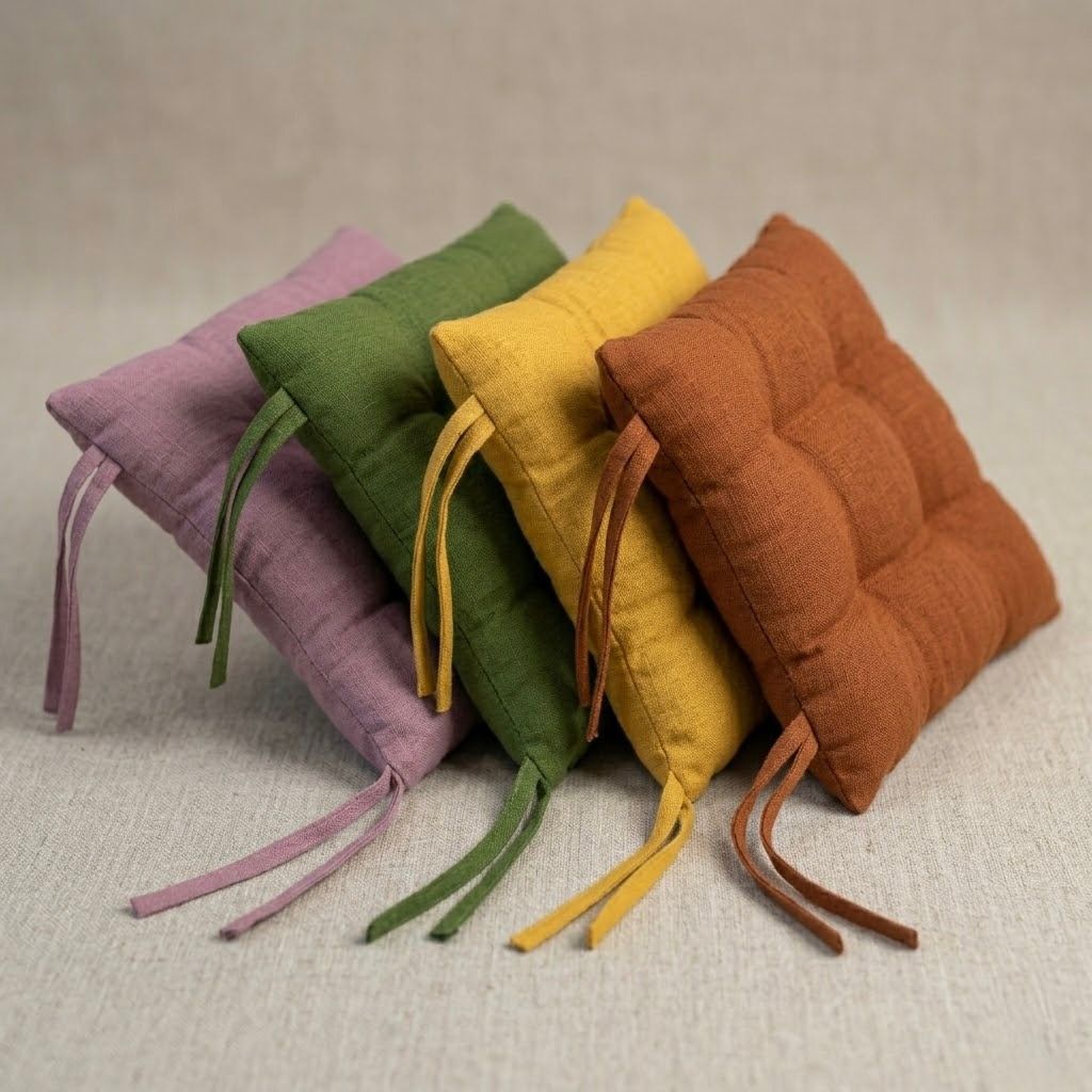 Cojín Cuadrado para Silla en Tela Lisa | Varios Colores Disponibles