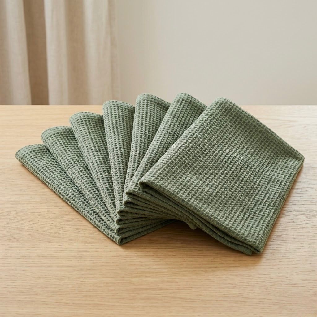 Funda de Cojín con Tejido Gofrado | Colores Verde Oliva y Ladrillo