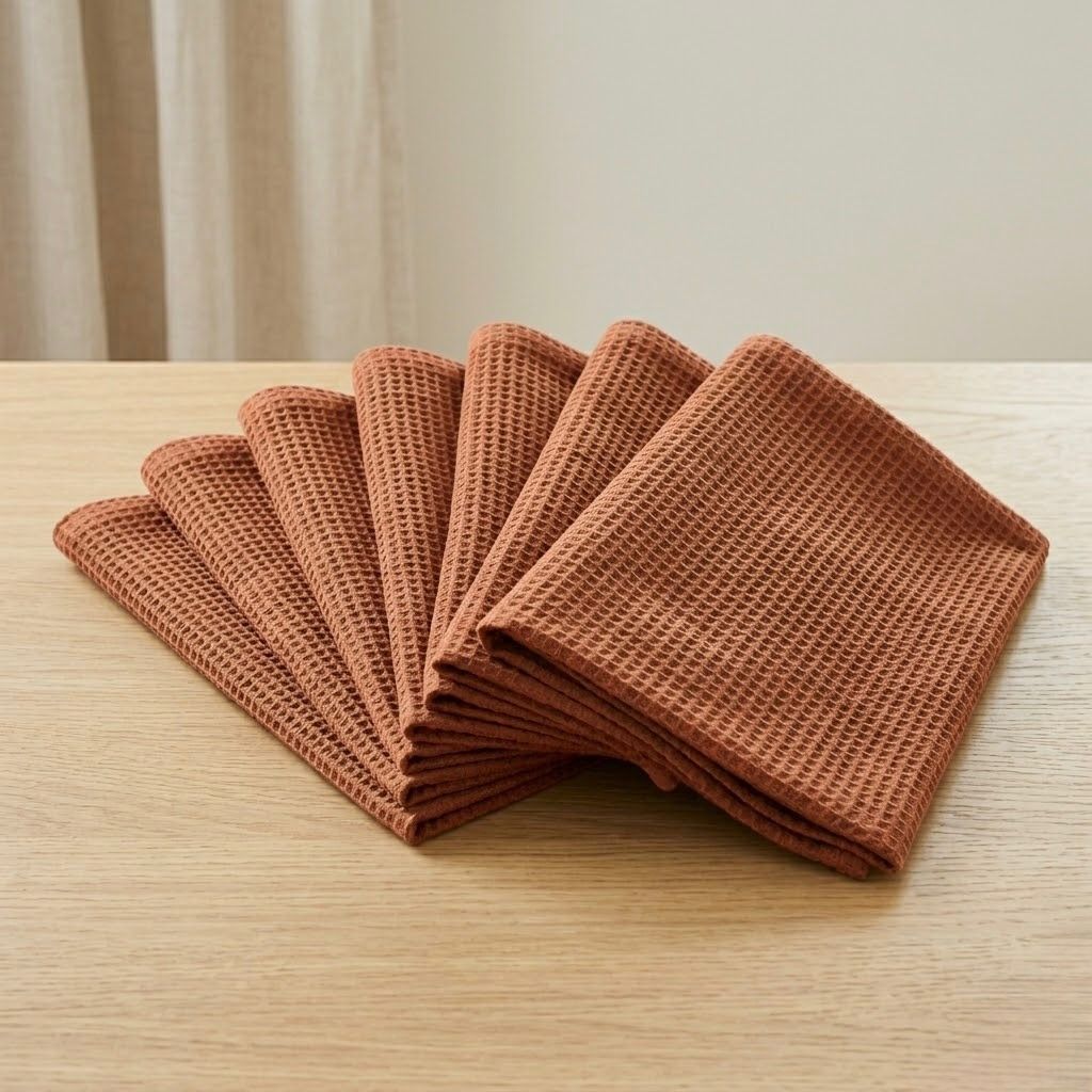 Funda de Cojín con Tejido Gofrado | Colores Verde Oliva y Ladrillo