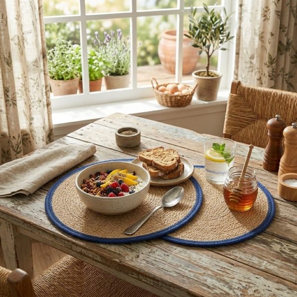 WhatsApp Image 2026-06-09 at 13.09.54 (1) Round Jute Placemats with Blue Border