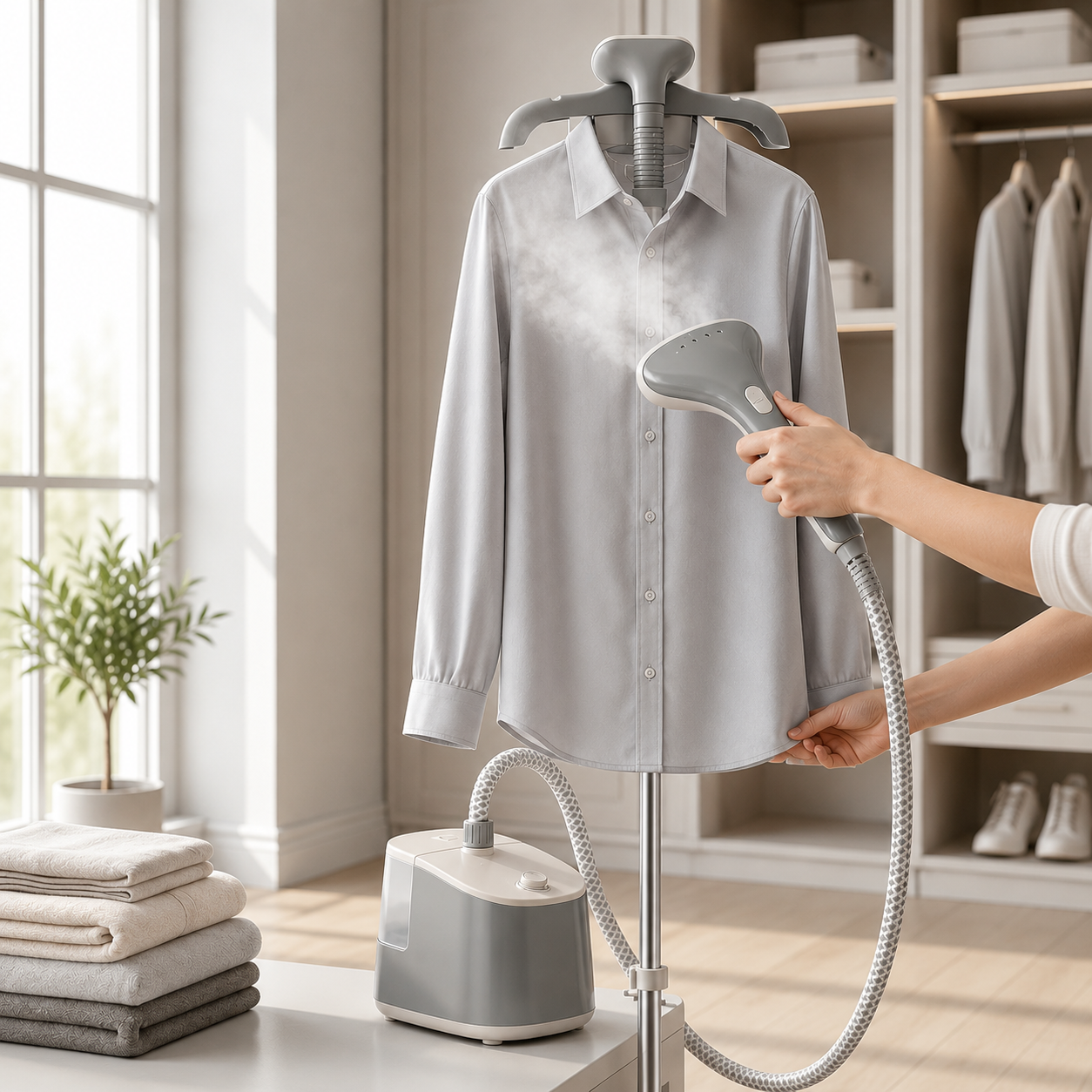 STEAMIQ Vertical Garment Steamer – Clothes Steamer with Adjustable Stand