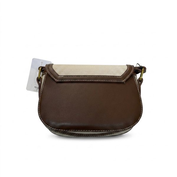 BBBM-001_2.JPG Women's Brown and Beige Crossbody Bag – Canvas Style with Faux Leather and Premium Metal Closure
