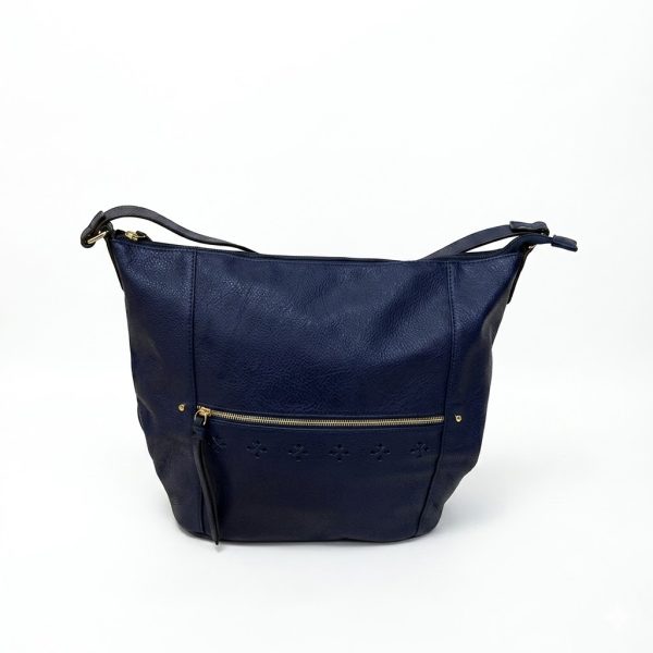 BSA-001_1.JPG Women's Large Blue Shopper Bag – Spacious and Elegant Faux Leather Everyday Tote Bag