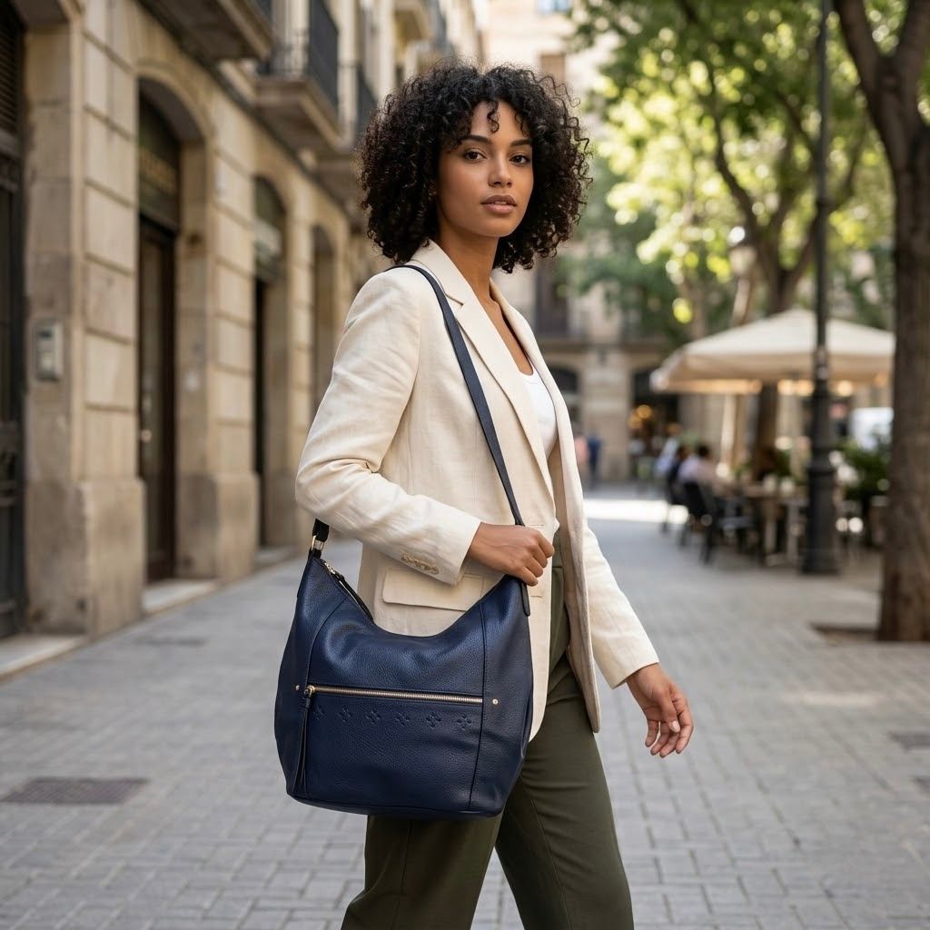 BSA-001_3.JPG Women's Large Blue Shopper Bag – Spacious and Elegant Faux Leather Everyday Tote Bag