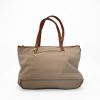 BTC-001_3.JPG Women's Large Cream and Brown Tote Bag – Canvas Style with Faux Leather Handles