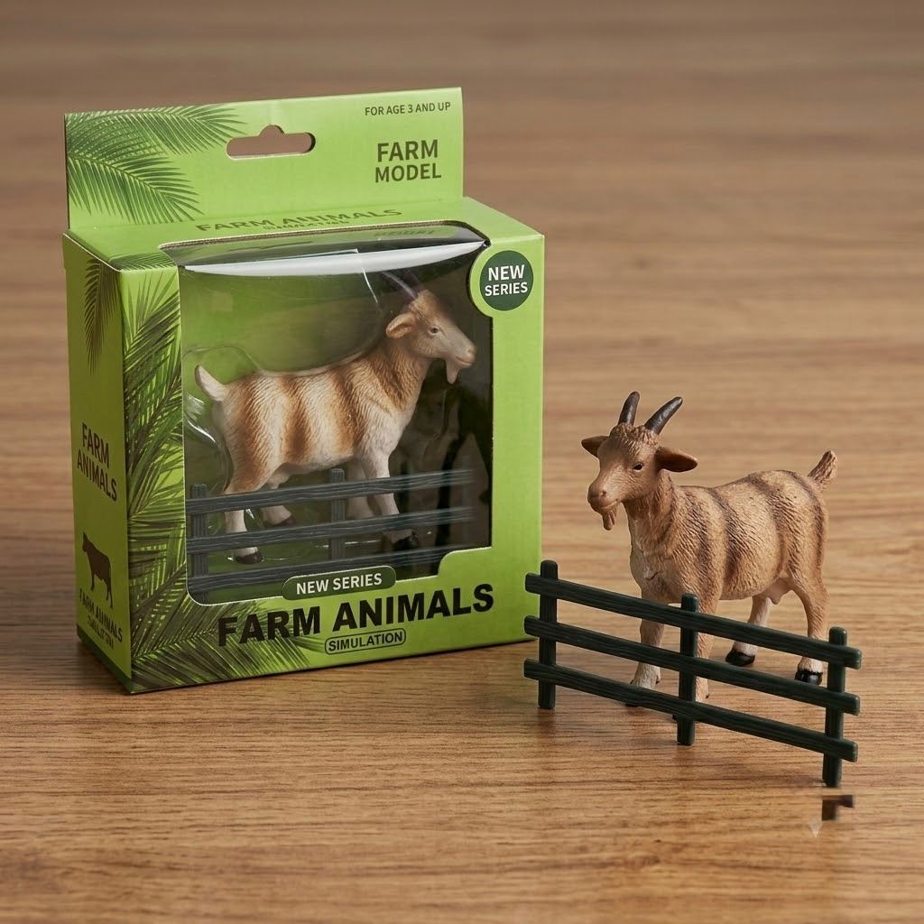 Caja con Figura de Animal de Granja – Juguete Educativo con Valla para Niños +3 Años