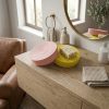 JDC-001_1.JPG Yellow and Pink Plaster Soap Dish | Handmade Bathroom Decor