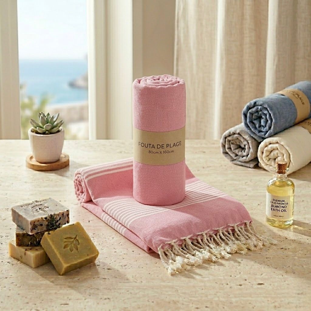 TFF-001-ROSA_1.JPG Turkish towels 80x160 cm – lightweight fouta beach towel, quick dry for beach, pool & travel