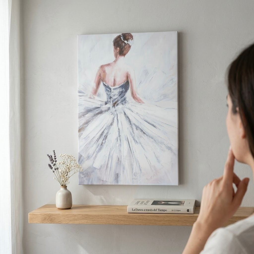 Cuadro lienzo 40x60 cm decoración moderna | Bailarina, bosque o flores