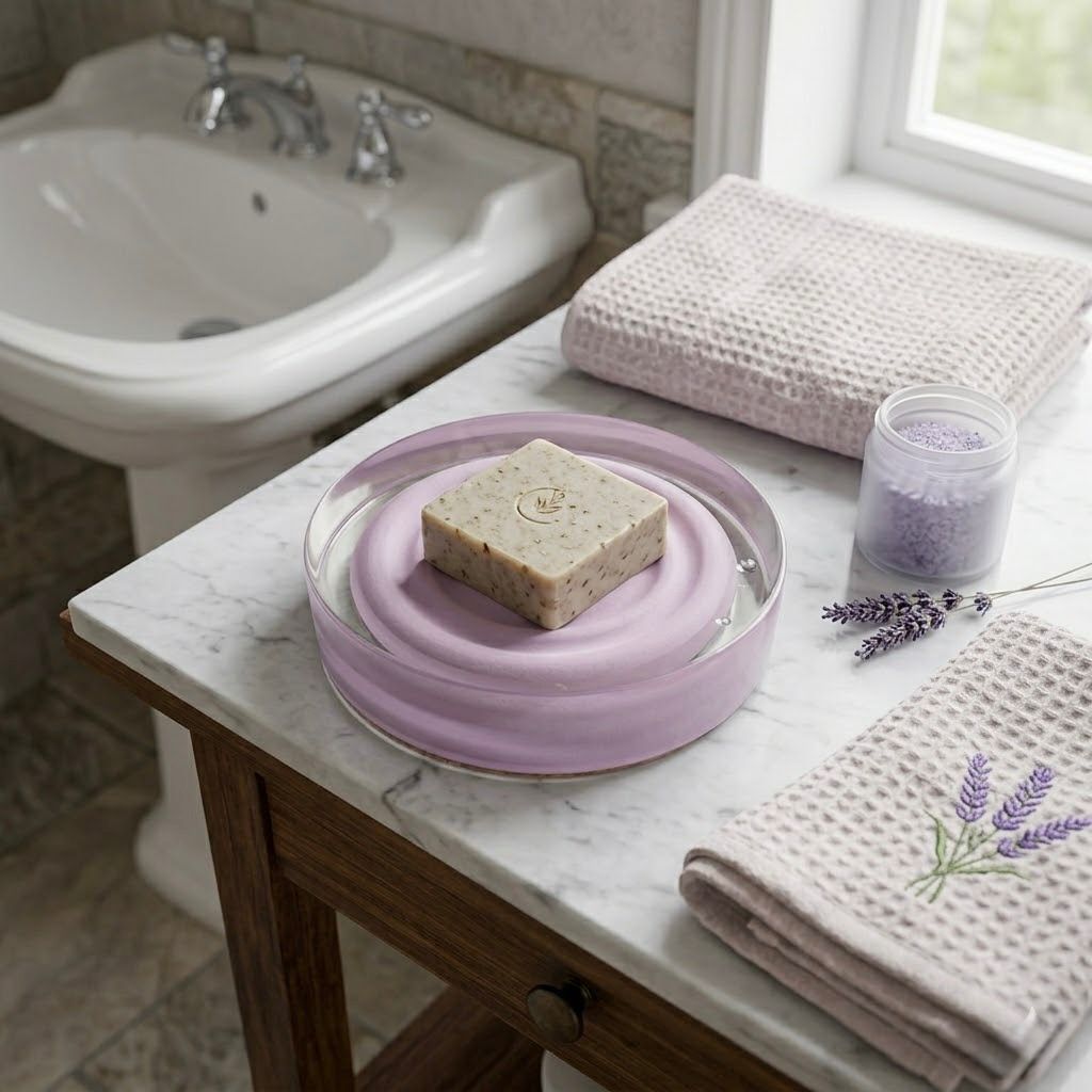WhatsApp Image 2026-06-12 at 13.15.38 (2) Transparent Acrylic Soap Dish with Colored Center | Modern Bathroom Design
