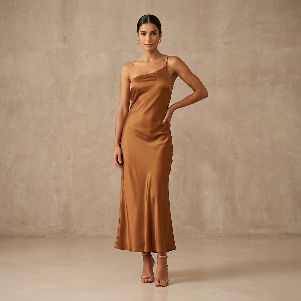 WhatsApp Image 2026-06-15 at 15.35.45 (2) Vestido satén marrón mujer elegante corto o midi – vestido brillante suave fiesta y evento