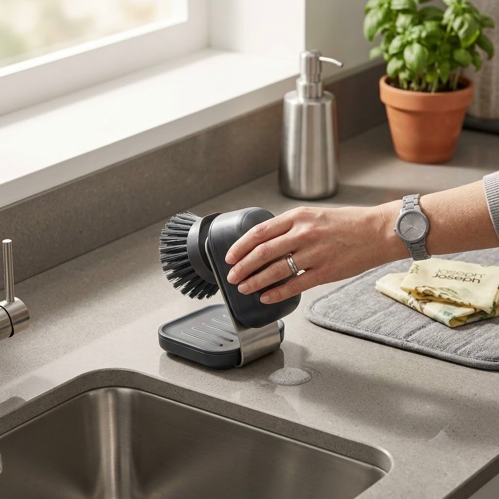 Cepillo para Fregar con Dispensador de Jabón Joseph Joseph SinkTech – Soporte de Acero Inoxidable