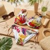 Bikini Floral Tropical para Mujer con Volantes – Conjunto de Dos Piezas Estampado Multicolor