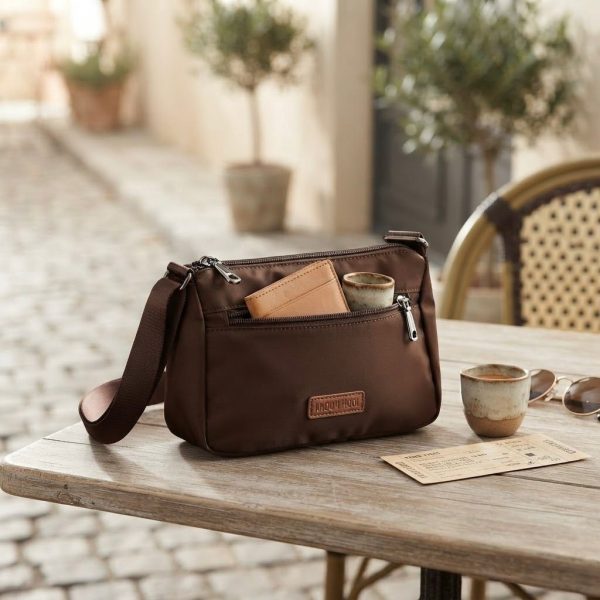 BBMP-001_2.JPG Bolso Bandolera Pequeño Marrón con Múltiples Compartimentos – Bolso Cruzado para Mujer