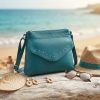 Bolso Bandolera de Mujer Turquesa con Tachuelas Decorativas – Bolso Cruzado Elegante de Polipiel