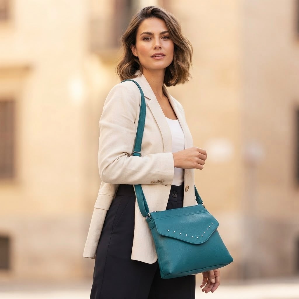 BBMV-001_2.jpg Bolso Bandolera de Mujer Turquesa con Tachuelas Decorativas – Bolso Cruzado Elegante de Polipiel