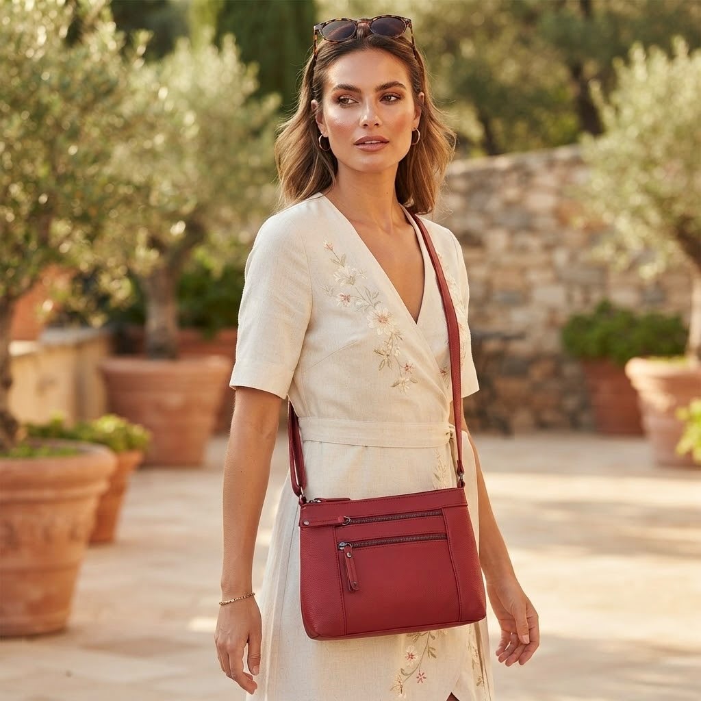BBRP-001_1.jpg Bolso Bandolera Rojo para Mujer con Doble Cremallera – Bolso Cruzado de Polipiel