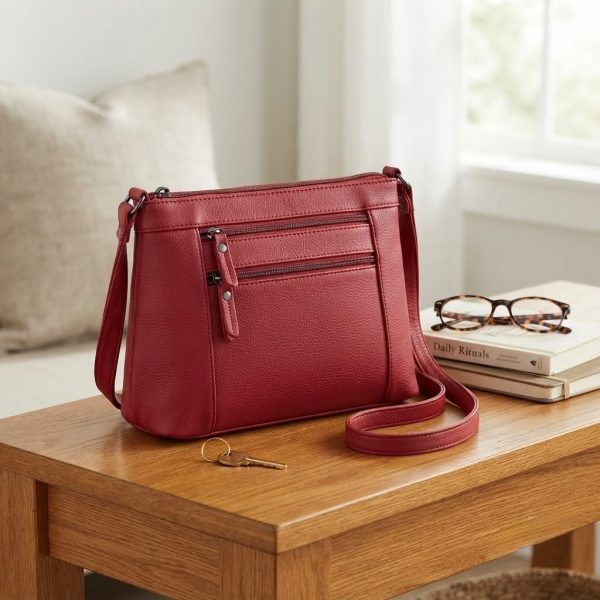 BBRP-001_3.jpg Bolso Bandolera Rojo para Mujer con Doble Cremallera – Bolso Cruzado de Polipiel