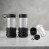 BPNS-001_1.JPG Botella Negra con Funda de Silicona de Púas Sensoriales – Botella Reutilizable Antideslizante