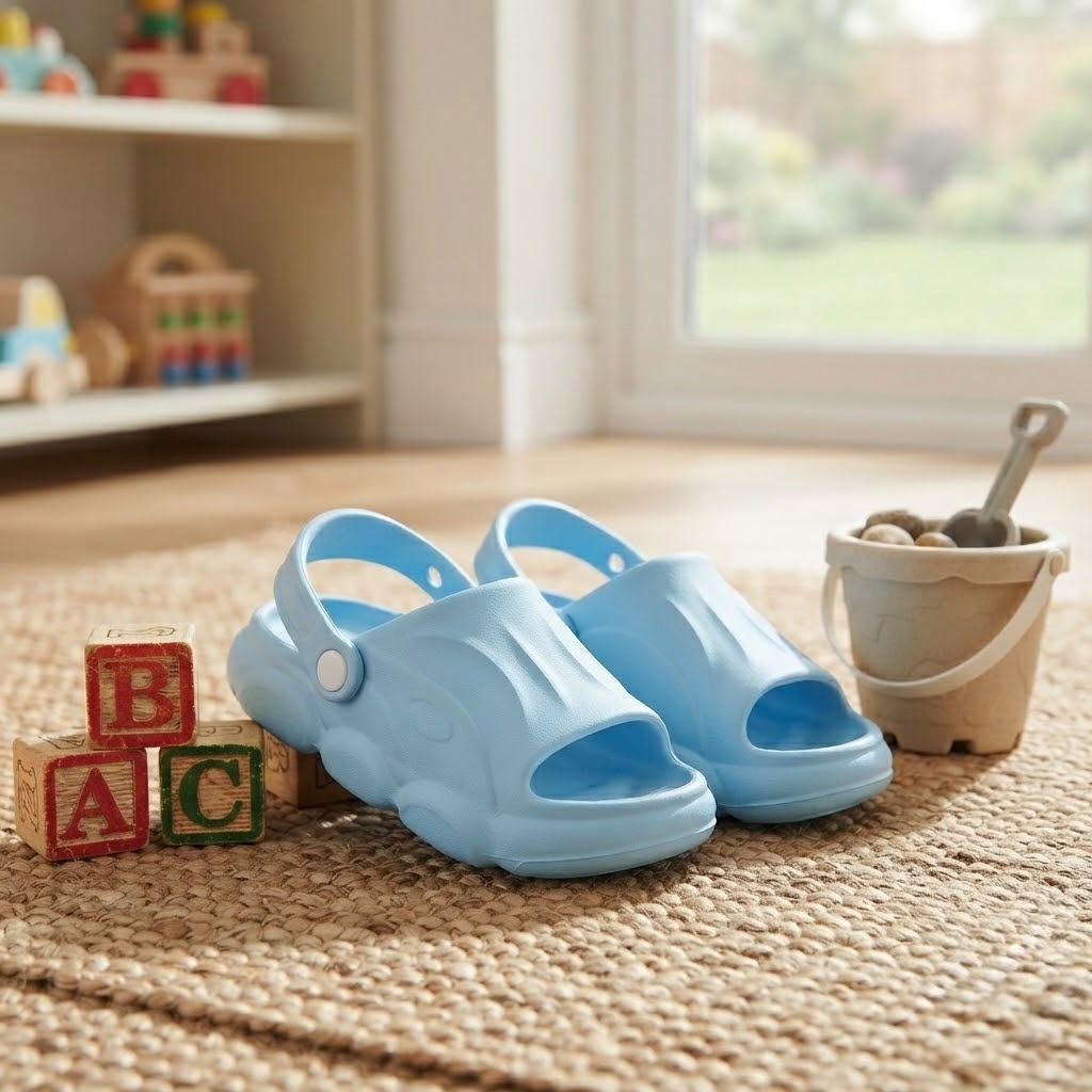 CAZN-001_2.JPG Chanclas Infantiles Azul Claro con Diseño Entrelazado – Goma Antideslizante Talla 32