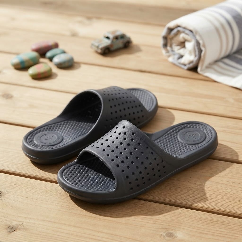 CCCNN-001_3.JPG Chanclas Tipo Crocs Negras Caladas para Niño – Zuecos de Goma Talla 33