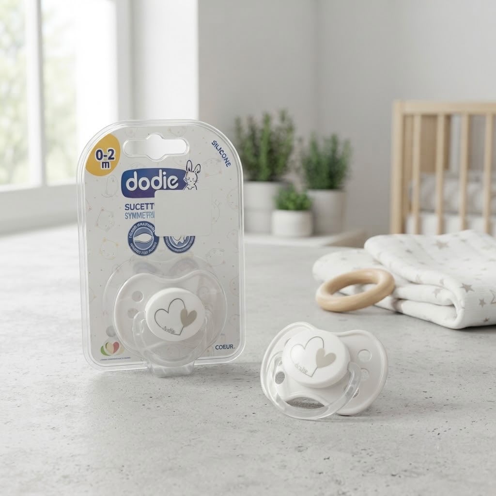 Chupete de Silicona con Corazón 0-2 Meses – Tetina Suave para Recién Nacidos
