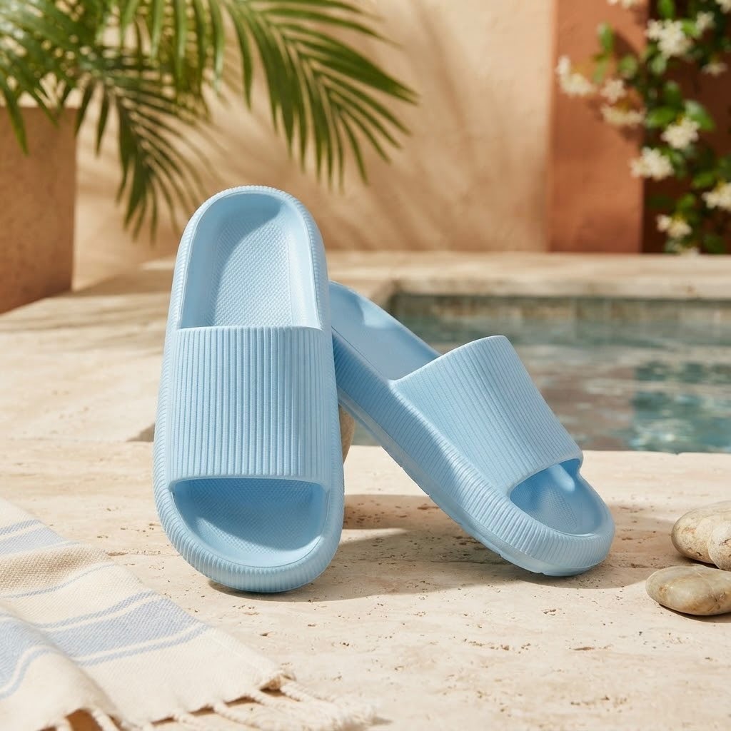 Chanclas de Mujer Verdes con Franja Calada – Sandalias de Goma Talla 36/37