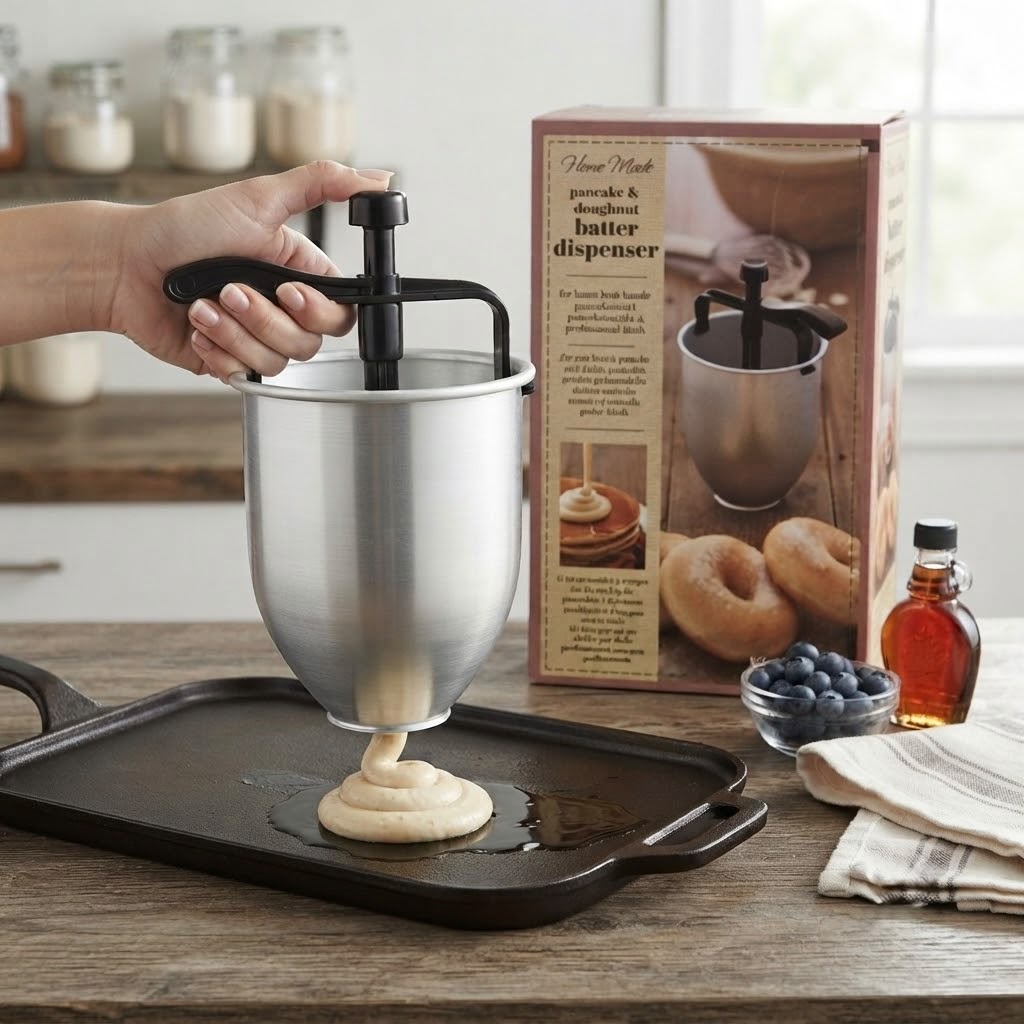 Dosificador de Masa para Tortitas y Donuts – Dispensador Manual de Repostería de Aluminio