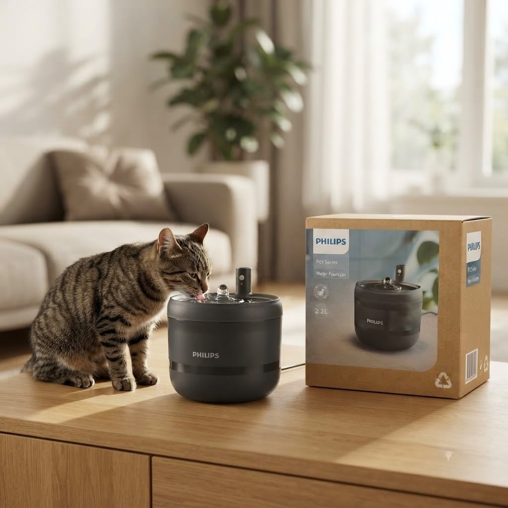 Fuente de Agua para Mascotas Philips Pet Series 2,2L – Bebedero Automático para Perros y Gatos