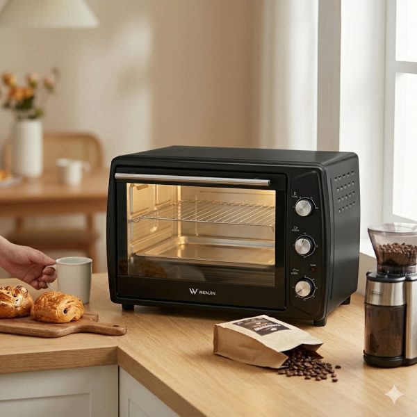 HE-001_1.jpg Black Countertop Electric Oven – Compact Tabletop Oven for Baking and Cooking