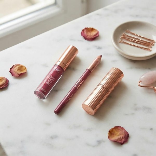 Kit de Labios OXX Cosmetics Rose – Labial, Perfilador y Gloss en Tono Rosado