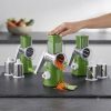 Rallador de Tambor Manual con 3 Cuchillas Intercambiables – Cortador Giratorio para Verduras, Queso y Frutas