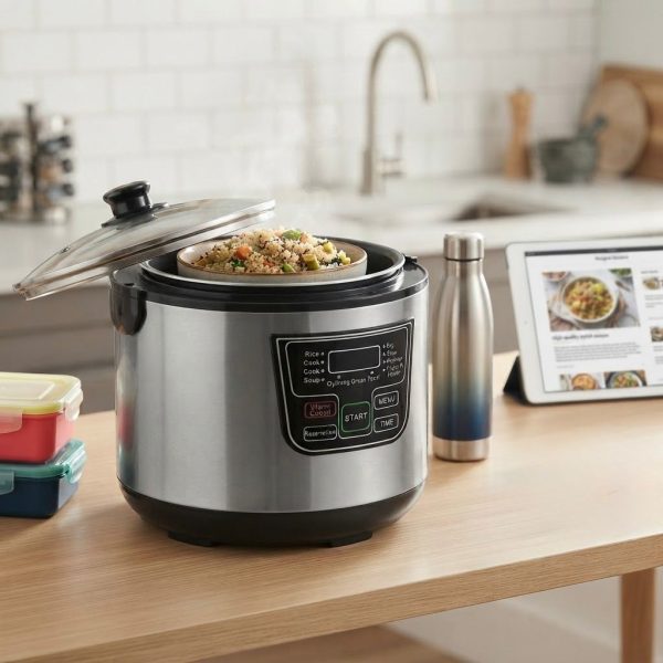 Olla Multifunción Eléctrica Programable 900W – Robot de Cocina para Arroz, Sopas y Guisos